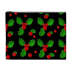 Christmas Berries Pattern  Cosmetic Bag (xl) by Valentinaart