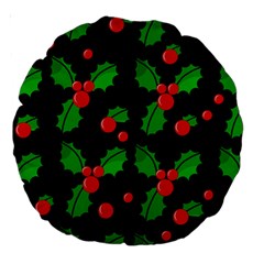 Christmas Berries Pattern  Large 18  Premium Round Cushions by Valentinaart