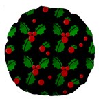 Christmas berries pattern  Large 18  Premium Round Cushions Back