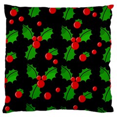 Christmas Berries Pattern  Large Flano Cushion Case (two Sides) by Valentinaart