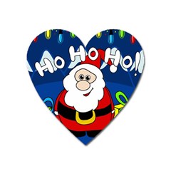 Santa Claus  Heart Magnet by Valentinaart