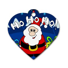 Santa Claus  Dog Tag Heart (two Sides) by Valentinaart