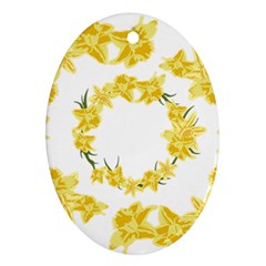 Daffodils Illustration  Oval Ornament (two Sides) by vanessagf