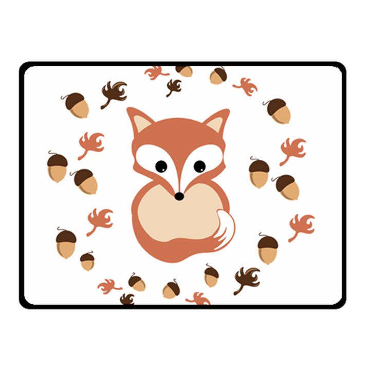 Fox In Autumn Double Sided Fleece Blanket (Small) 