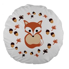 Fox In Autumn Large 18  Premium Flano Round Cushions by vanessagf