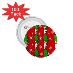 Christmas Tree Pattern - Red 1 75  Buttons (100 Pack)  by Valentinaart