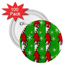 Christmas Pattern - Green 2 25  Buttons (100 Pack)  by Valentinaart