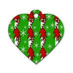 Christmas pattern - green Dog Tag Heart (Two Sides) Front