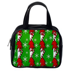 Christmas Pattern - Green Classic Handbags (one Side) by Valentinaart