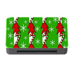 Christmas Pattern - Green Memory Card Reader With Cf by Valentinaart