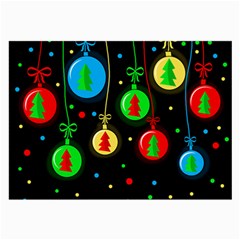 Christmas Balls Large Glasses Cloth (2-side) by Valentinaart
