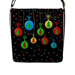 Christmas Balls Flap Messenger Bag (l)  by Valentinaart
