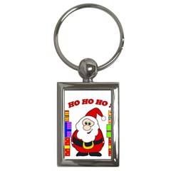 Santa Claus Pattern - Transparent Key Chains (rectangle)  by Valentinaart