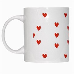 Cute Hearts Motif Pattern White Mugs by dflcprints