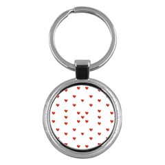 Cute Hearts Motif Pattern Key Chains (round)  by dflcprints