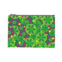 Christmas Decor - Green Cosmetic Bag (large)  by Valentinaart