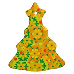 Christmas Decor - Yellow Ornament (christmas Tree) by Valentinaart