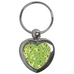 Green Christmas Decor Key Chains (heart)  by Valentinaart