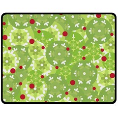 Green Christmas Decor Fleece Blanket (medium)  by Valentinaart