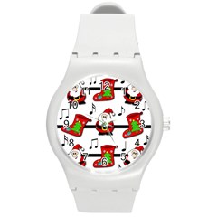 Christmas Song Round Plastic Sport Watch (m) by Valentinaart