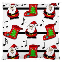 Christmas Song Large Cushion Case (one Side) by Valentinaart