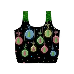 Christmas Balls - Pastel Full Print Recycle Bags (s)  by Valentinaart