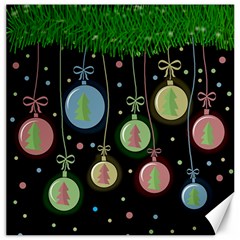 Christmas Balls - Pastel Canvas 20  X 20   by Valentinaart