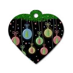 Christmas Balls - Pastel Dog Tag Heart (one Side) by Valentinaart