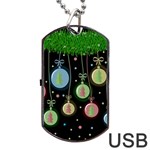 Christmas balls - pastel Dog Tag USB Flash (Two Sides)  Back