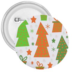 Christmas Design - Green And Orange 3  Buttons by Valentinaart