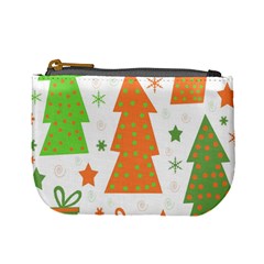 Christmas Design - Green And Orange Mini Coin Purses by Valentinaart