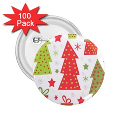 Christmas Design - Green And Red 2 25  Buttons (100 Pack)  by Valentinaart