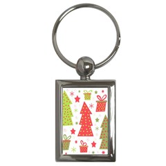 Christmas Design - Green And Red Key Chains (rectangle)  by Valentinaart