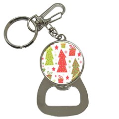 Christmas Design - Green And Red Bottle Opener Key Chains by Valentinaart