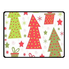 Christmas Design - Green And Red Double Sided Fleece Blanket (small)  by Valentinaart