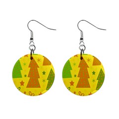 Christmas Design - Yellow Mini Button Earrings