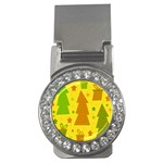 Christmas design - yellow Money Clips (CZ)  Front