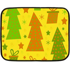 Christmas Design - Yellow Fleece Blanket (mini) by Valentinaart