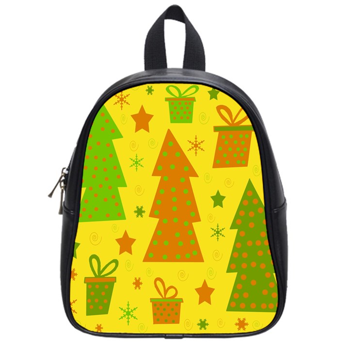 Christmas design - yellow School Bags (Small) 