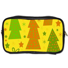 Christmas Design - Yellow Toiletries Bags 2-side by Valentinaart