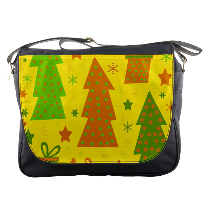 Christmas design - yellow Messenger Bags
