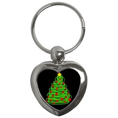 Christmas Tree Key Chains (heart)  by Valentinaart