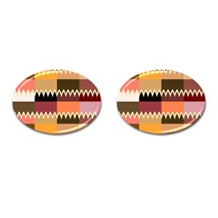 Chevrons In Squares                                                                                                 			cufflinks (oval) by LalyLauraFLM