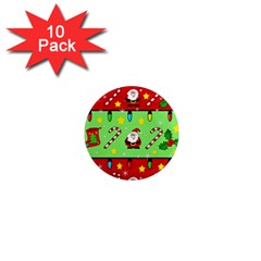 Christmas Pattern - Green And Red 1  Mini Magnet (10 Pack)  by Valentinaart