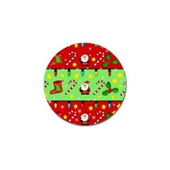 Christmas pattern - green and red Golf Ball Marker