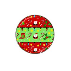 Christmas pattern - green and red Hat Clip Ball Marker (10 pack)