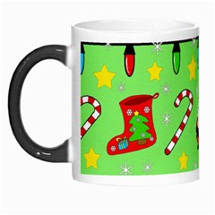 Christmas Pattern - Green And Red Morph Mugs by Valentinaart