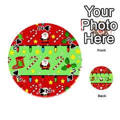 Christmas pattern - green and red Playing Cards 54 (Round) 