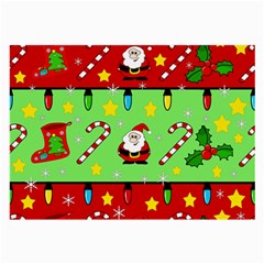 Christmas Pattern - Green And Red Large Glasses Cloth (2-side)