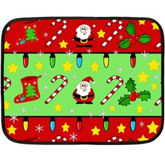 Christmas pattern - green and red Double Sided Fleece Blanket (Mini) 